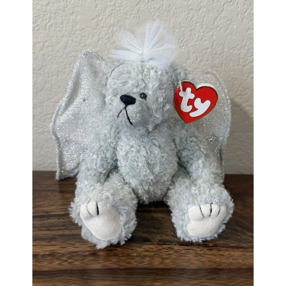 VGC Ty Beanie Babies Attic Treasures Sterling Angel Bear Excellent Condition
